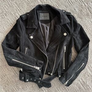 Blank NYC suede moto jacket with belt